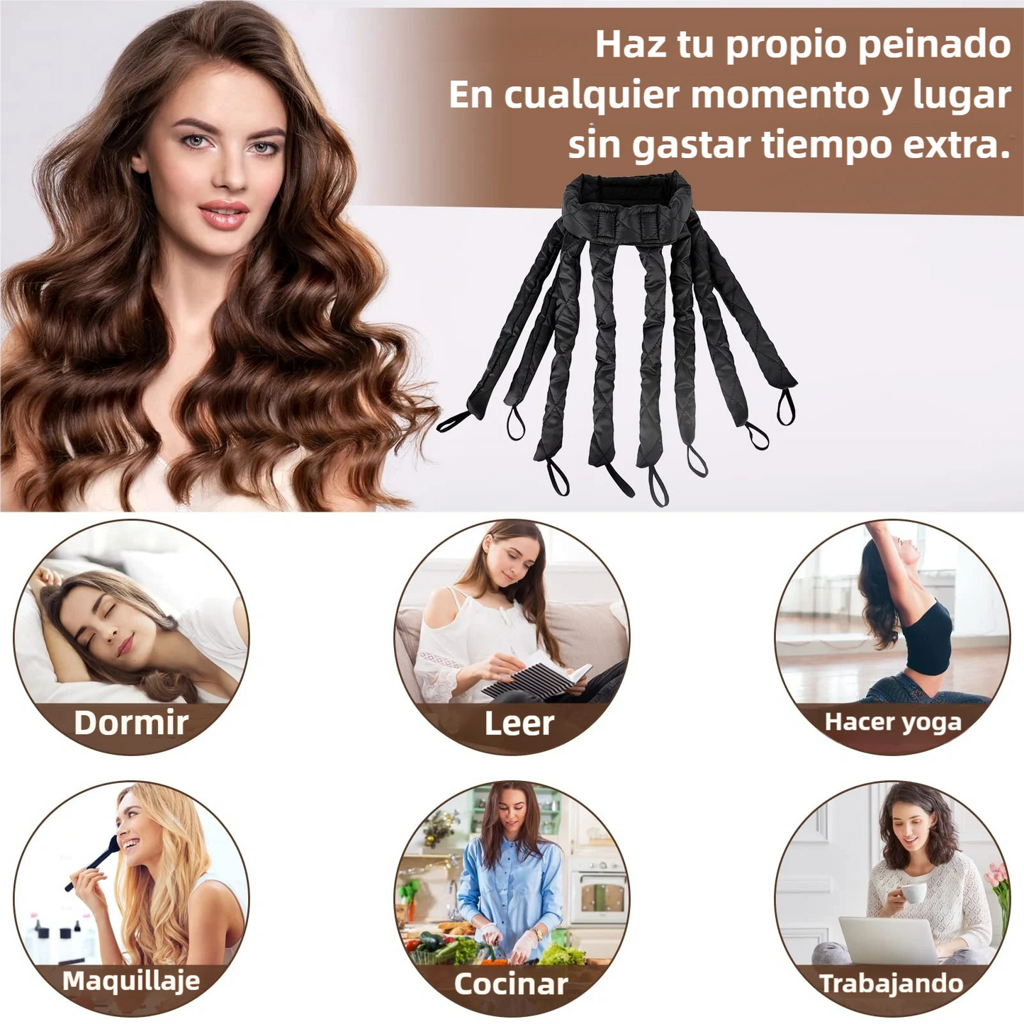 Octopus, Rizador Sin Calor – Ondas Perfectas Mientras Duermes, Sin Daño y Sin Esfuerzo